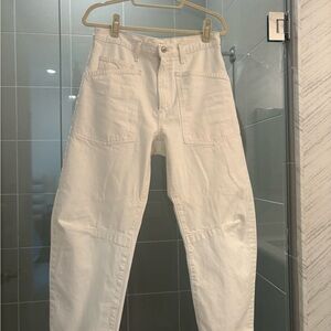 Nili Lotan White Denim Shon Barrel Jeans